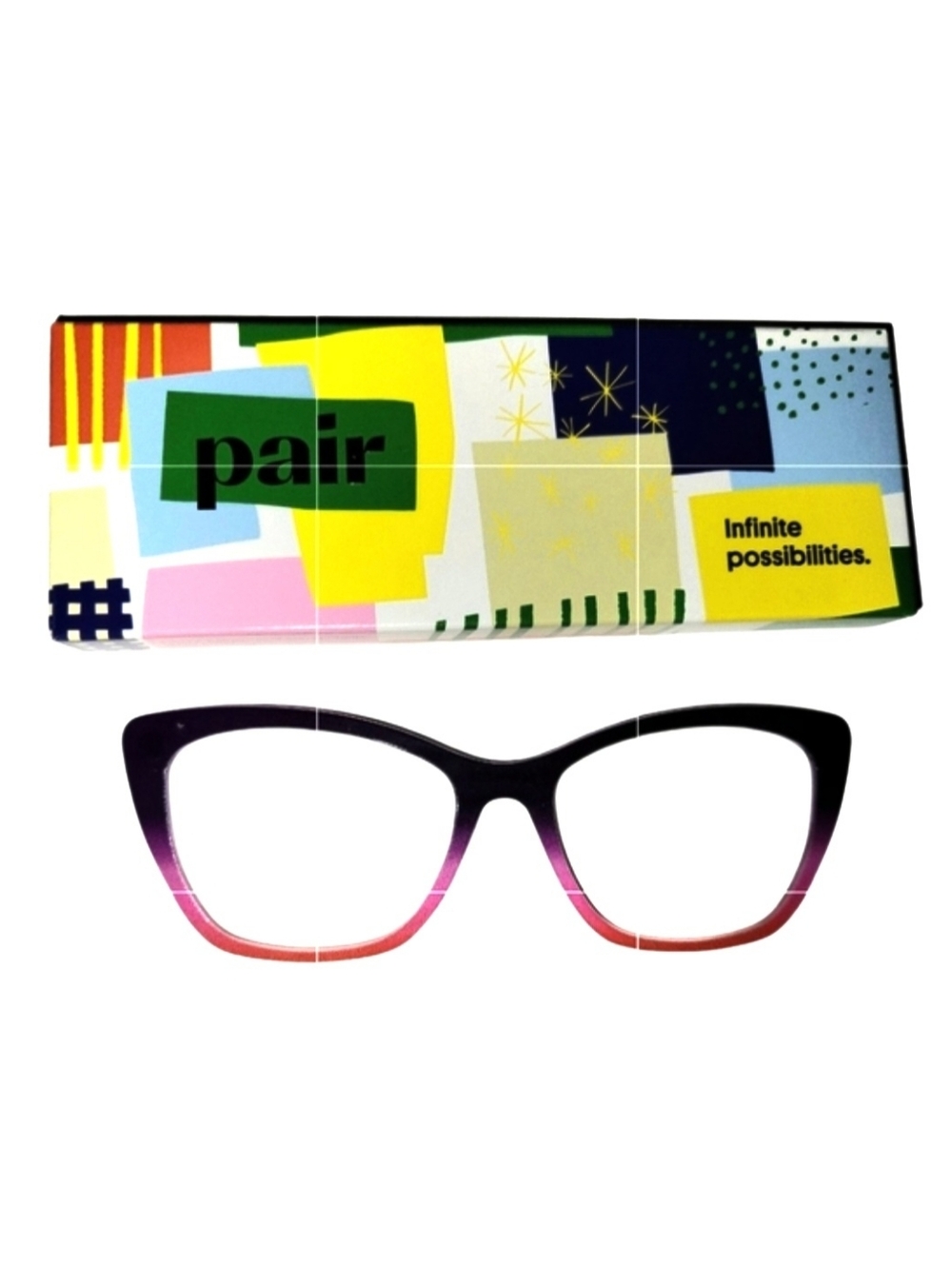 Pair Eyeweat Brand Wanda Style Magnetic Topper "The Grape To Punch Gradient"